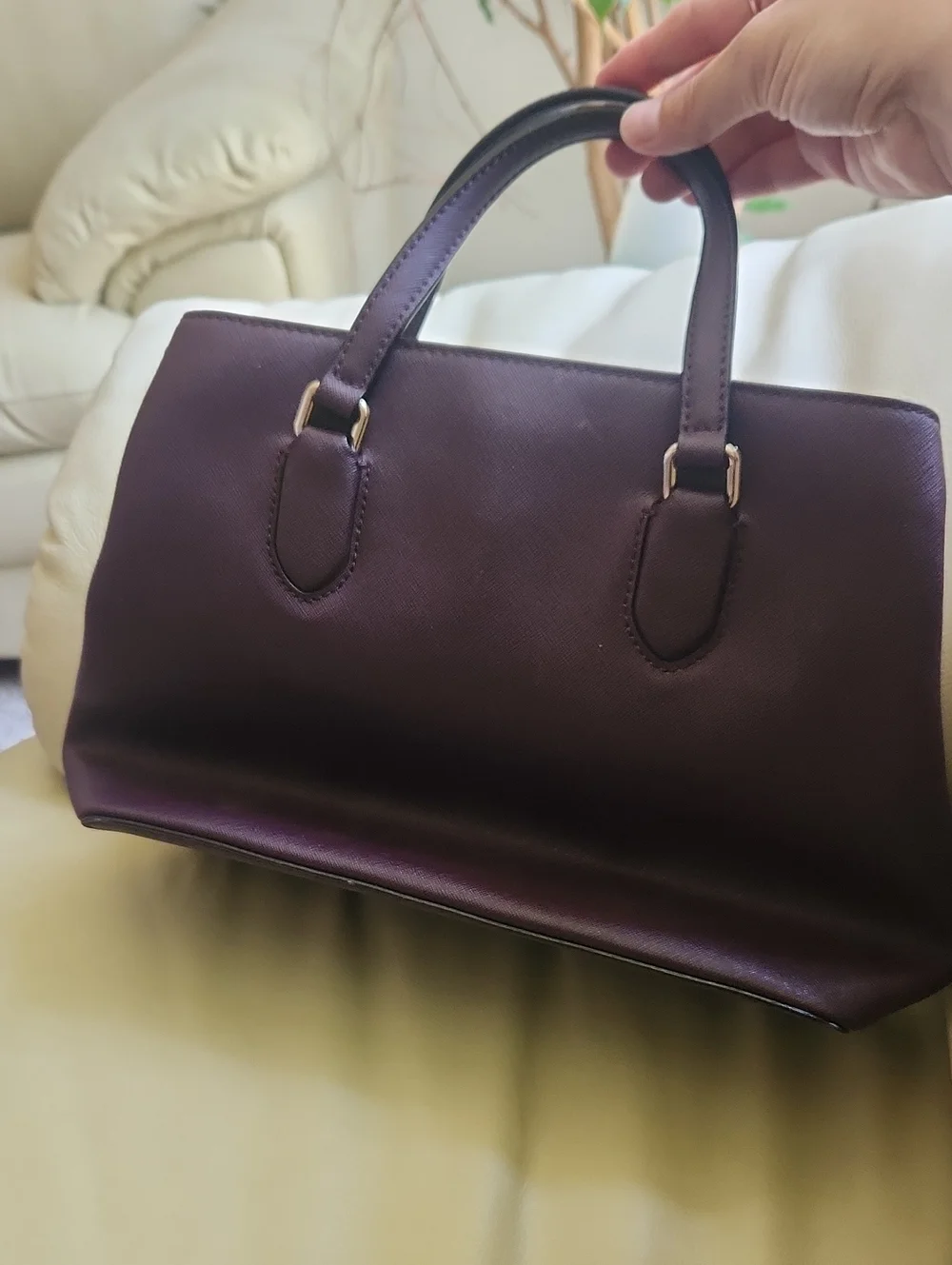 Kate Spade Laurel Way Evangelie Burgundy Deep Plum Satchel Purse